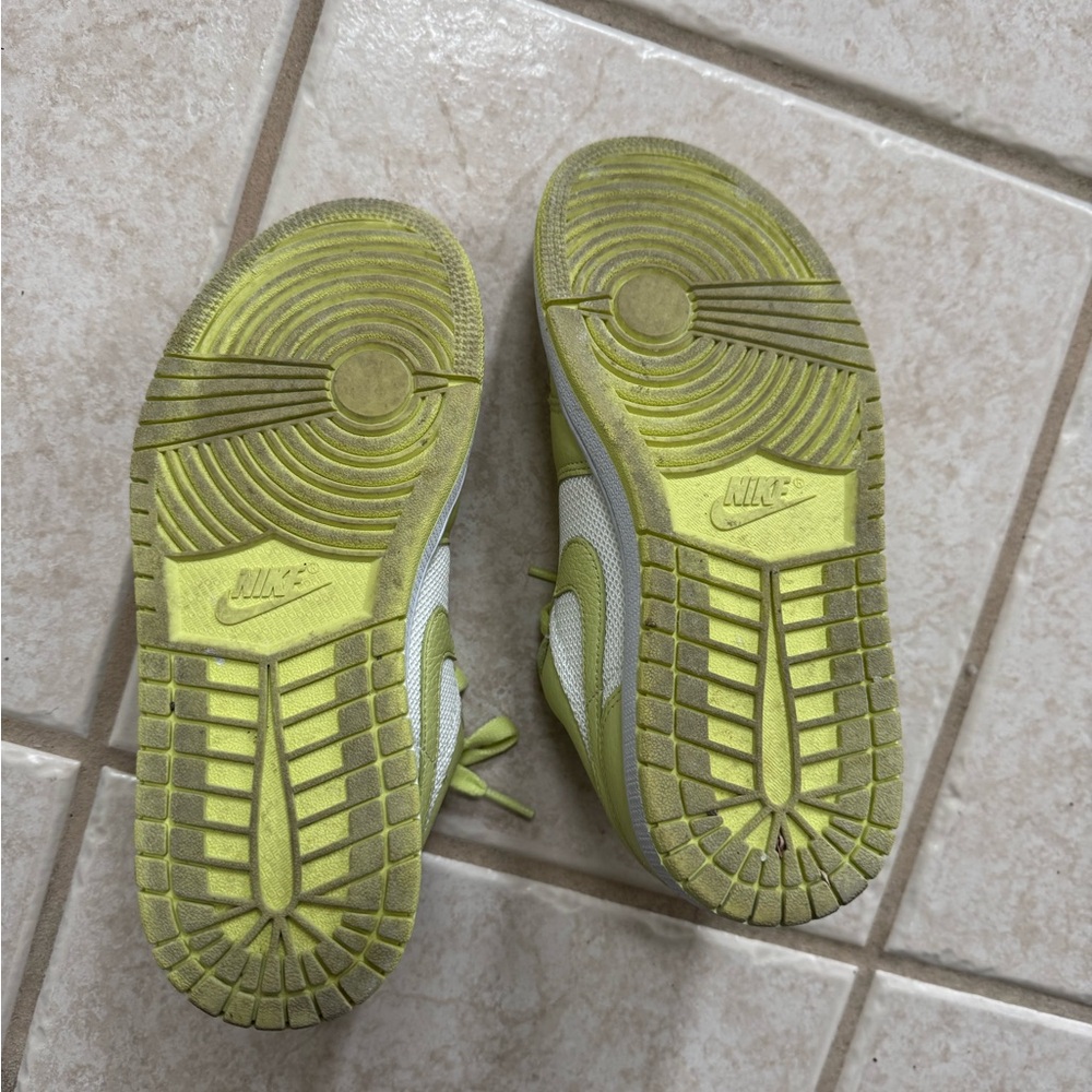 Jordan Women’s Lime Yellow and White Sneakers - Picture 4 of 5
